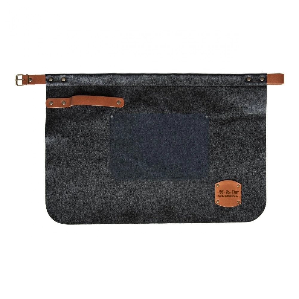 Global Accessories GL-4060 Deluxe Leather Waist Apron - Black 3 Global Accessories GL-4060 Deluxe Leather Waist Apron - Black