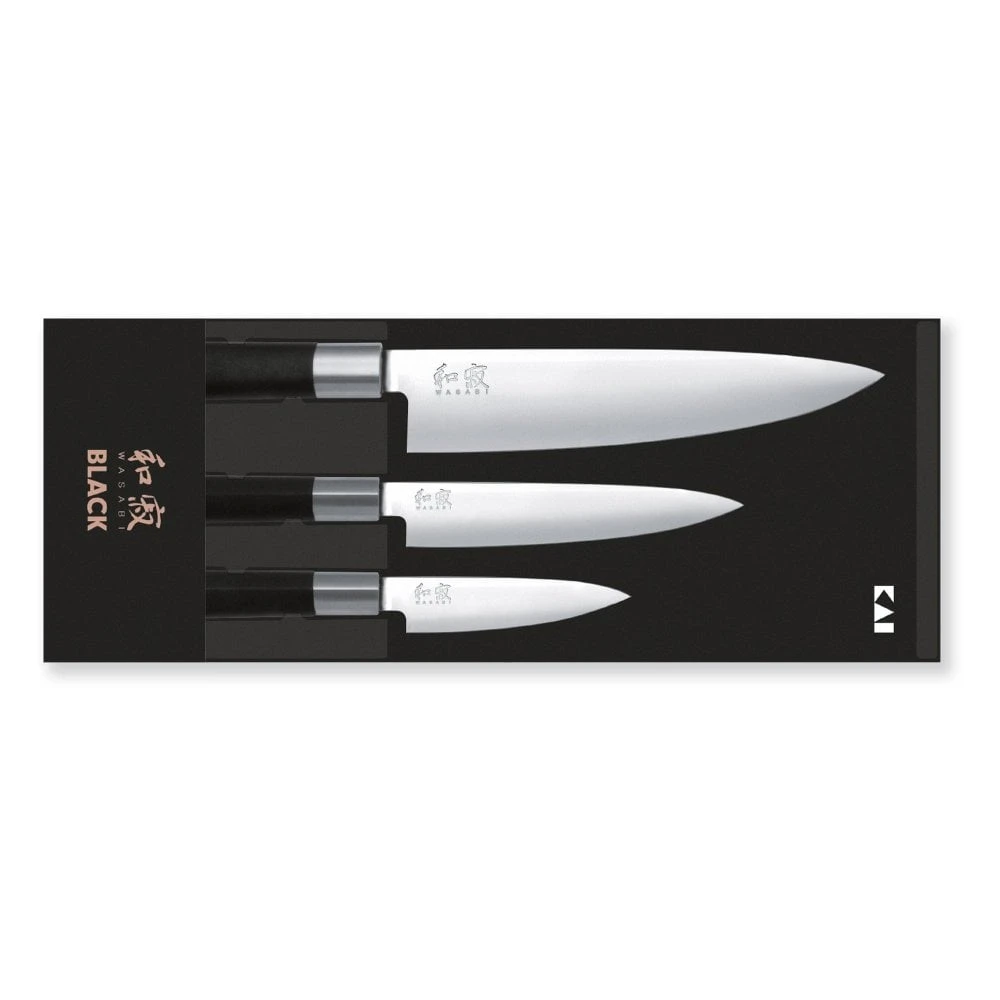 KAI Wasabi Black KAI-67S-300 KAI Wasabi Black Knife Set 3 KAI Wasabi Black KAI-67S-300 KAI Wasabi Black Knife Set