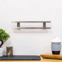 Rockingham Forge 12" Magnetic Stainless Steel Knife Rack With 6 Utensil Hooks And Wall Fixings -Global Shop rockingham forge 12 magnetic stainless steel knife rack with 6 utensil hooks and wall fixings p998 4465 image