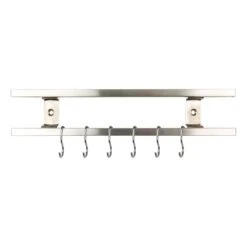Rockingham Forge 12" Magnetic Stainless Steel Knife Rack With 6 Utensil Hooks And Wall Fixings -Global Shop rockingham forge 12 magnetic stainless steel knife rack with 6 utensil hooks and wall fixings p998 4466 image
