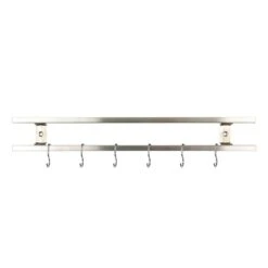 Rockingham Forge 18" Magnetic Stainless Steel Knife Rack With 6 Utensil Hooks And Wall Fixings -Global Shop rockingham forge 18 magnetic stainless steel knife rack with 6 utensil hooks and wall fixings p999 4471 image