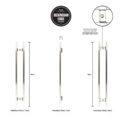 Rockingham Forge 18" Magnetic Stainless Steel Knife Rack With 6 Utensil Hooks And Wall Fixings -Global Shop rockingham forge 18 magnetic stainless steel knife rack with 6 utensil hooks and wall fixings p999 4472 image