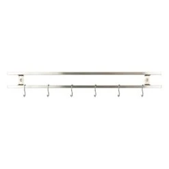 Rockingham Forge 60cm Magnetic Stainless Steel Knife Rack With 6 Utensil Hooks And Wall Fixings -Global Shop rockingham forge 60cm magnetic stainless steel knife rack with 6 utensil hooks and wall fixings p1000 4477 image