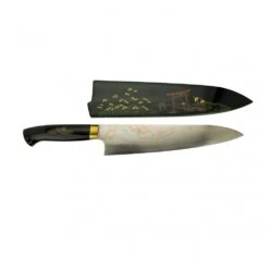 Takeshi Saji Takeshi Saji Makie -Art R2 AOGAMI NO.2 Coloured Damascus Japanese Chef's Gyuuto Knife 240mm With Urushi Laquered Saya And Custom Handle TORI FUJI On Lake -Global Shop takeshi saji makie art r2 aogami no 2 coloured damascus japanese chefs gyuuto knife 240mm with urushi laquered saya and custom handle tori fuji on lake p2121 12030 image